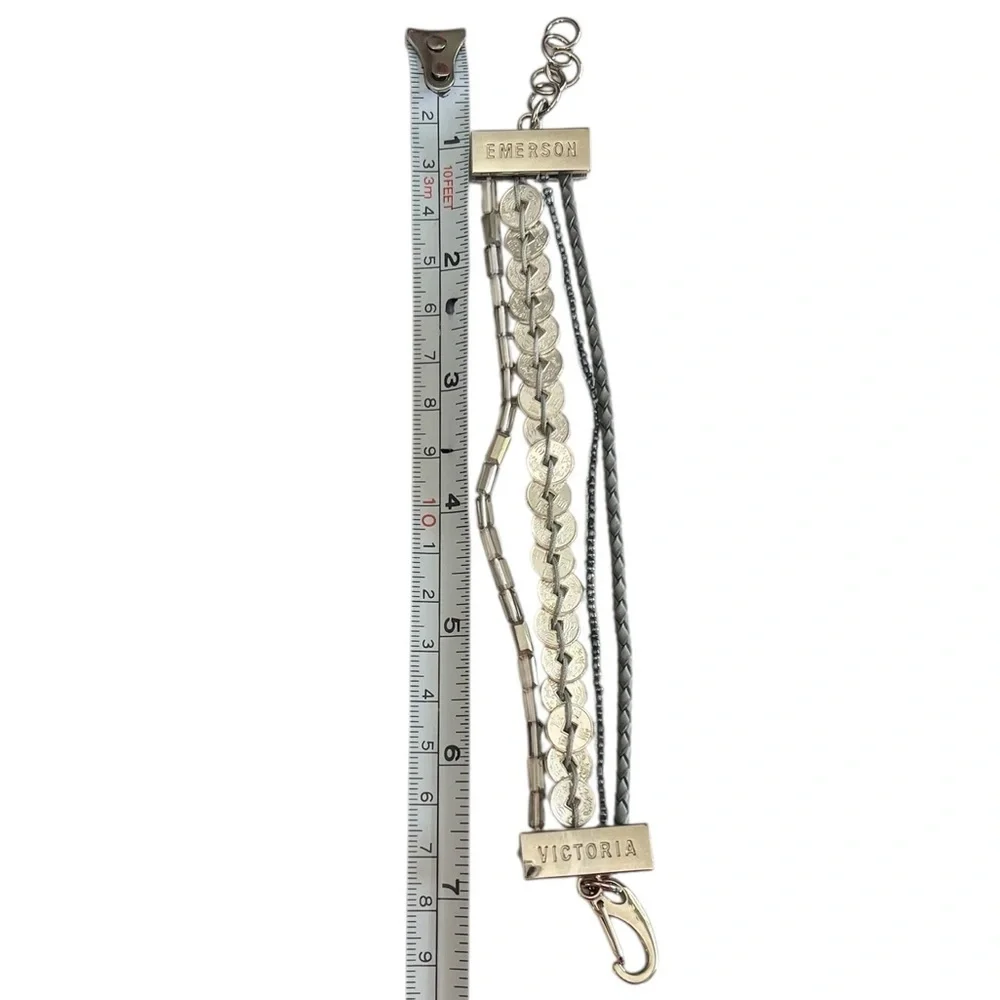 Victoria Emerson Attica Silvertone Beaded Multi Strand Wrap Bracelet